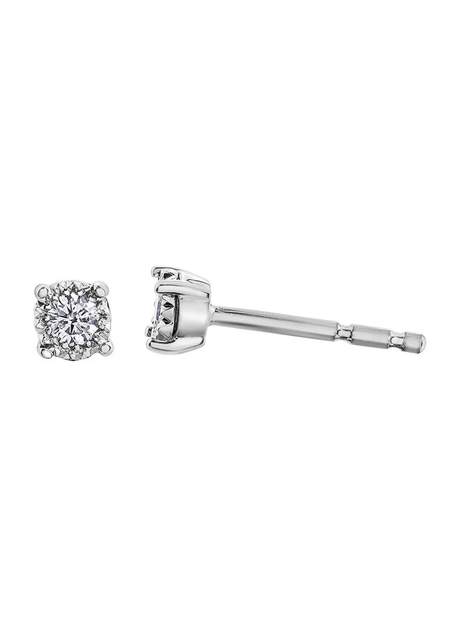 10k white 2 diamond earring = 0.10ct I GH