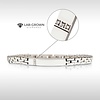 Bracelet acier plaque 3 diamants  laboratoire 8.25''