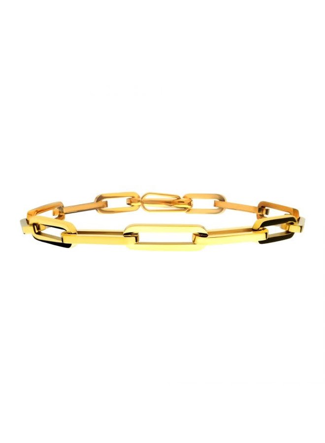 Bracelet French paperclip acier gold plate 8.25''