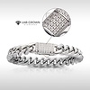 Bracelet Miami cuban acier fermoir diamant laboratoire 8.5''