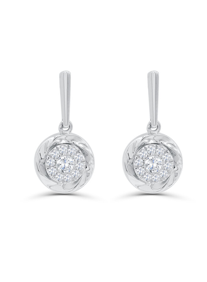 B.o 10k white diamond pendant set 0.66ct total I GH