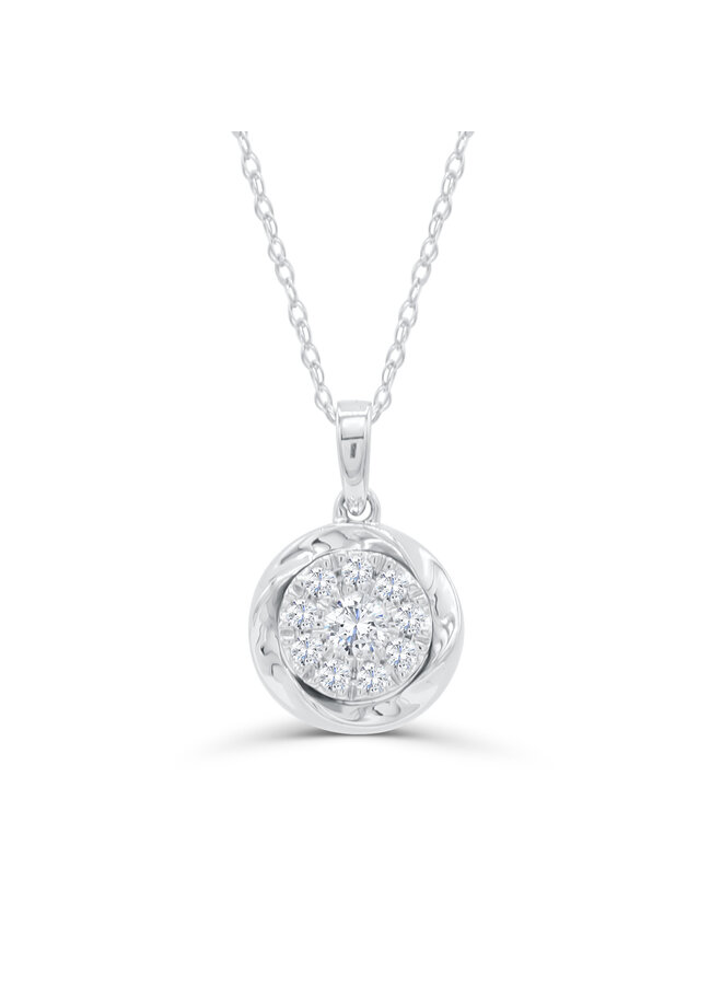 B.o 10k white diamond pendant set 0.66ct total I GH