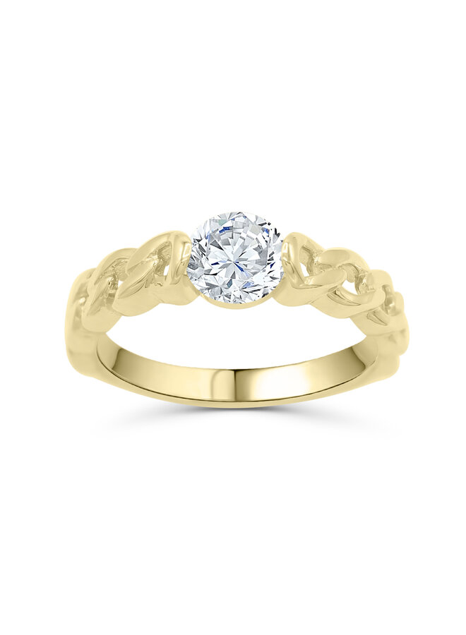 10k yellow zircon mesh style ring 6mm
