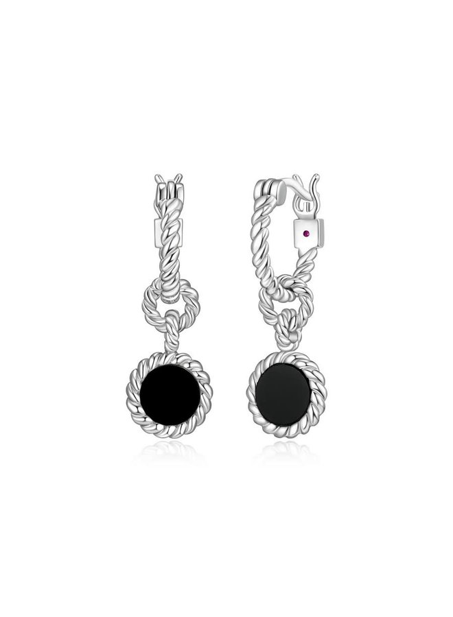 Boucle d'oreille 925 Elle Nautical agathe noir