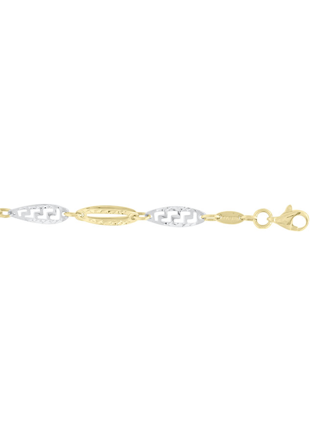 Bracelet 10k 2tons 7.5'' versace et coupe diamanté