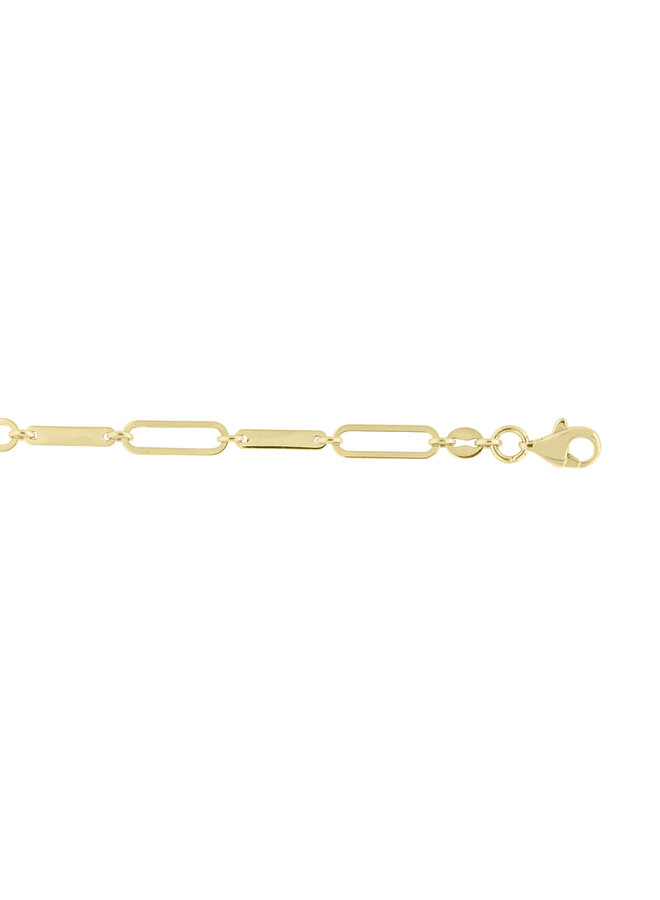 Bracelet 10k jaune 7.5'' cable plaque
