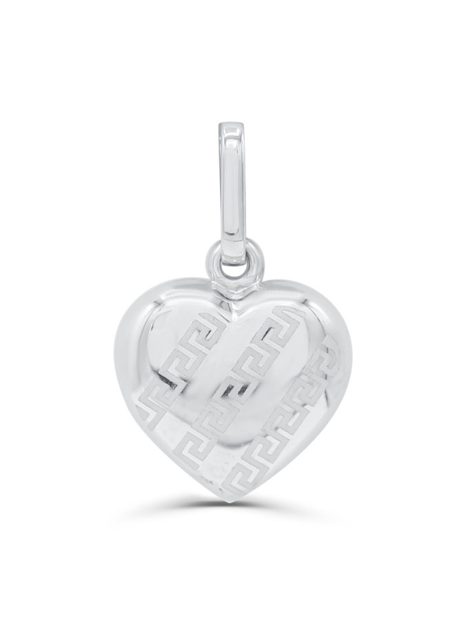 10k white versace heart pendant