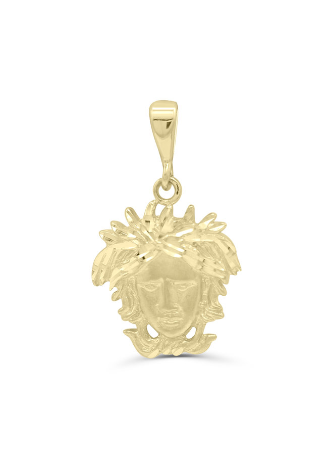 10k yellow versace head pendant