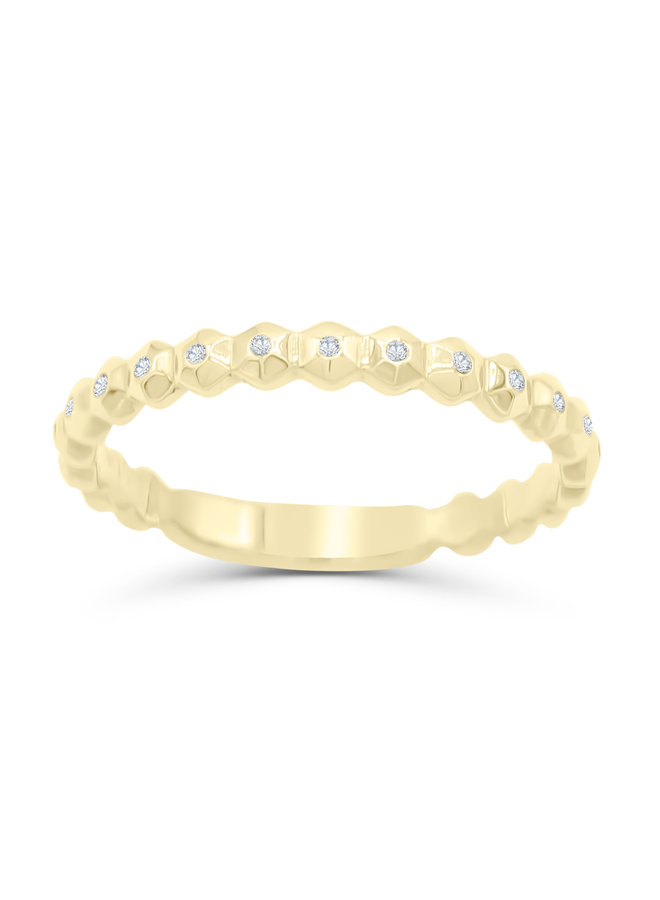 Semi eternity ring 10k yellow diamond 20=0.05ct I GH