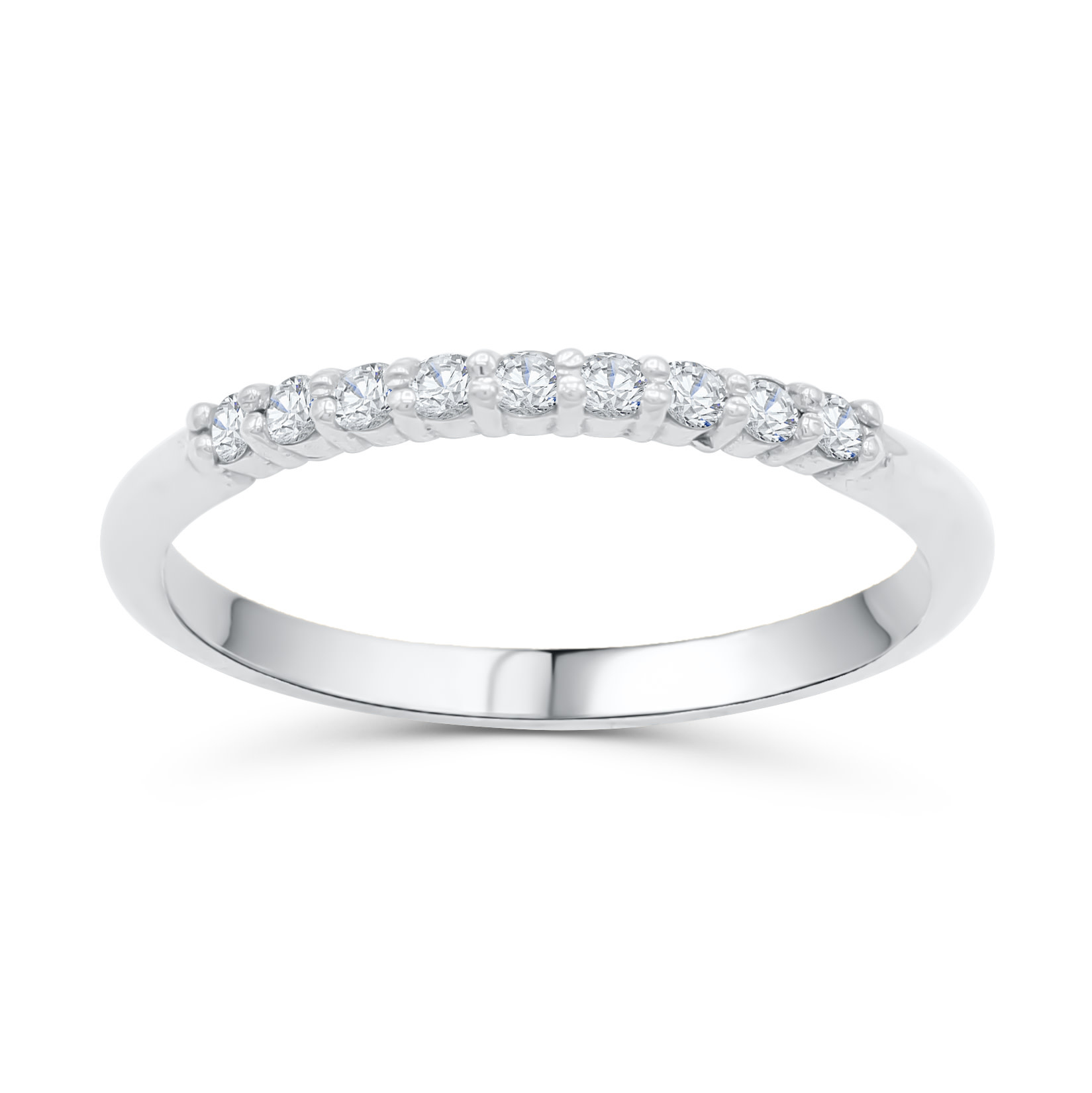 10k white diamond semi-eternity ring I GH
