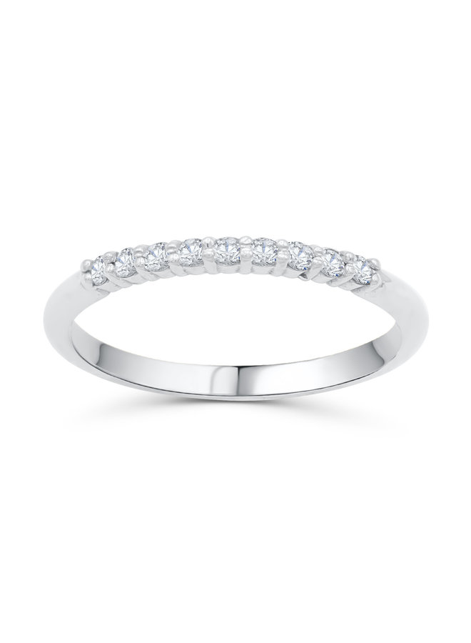 10k white diamond semi-eternity ring 9x0.01ct I GH