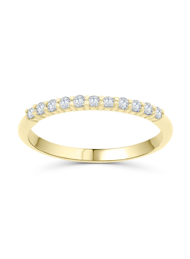 10k yellow diamond semi-eternity ring 11x0.02ct I GH