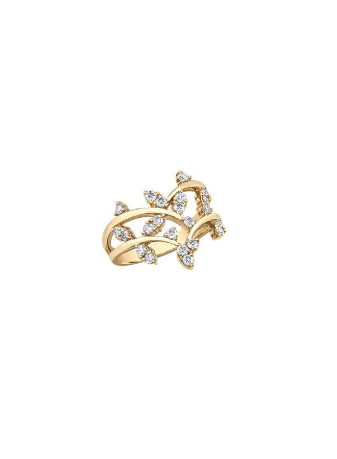 10k yellow ring 22 diamonds =0.50ct I GH