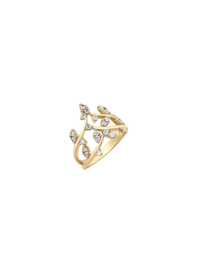 Bague 10k jaune 22 diamants =0.50ct I GH