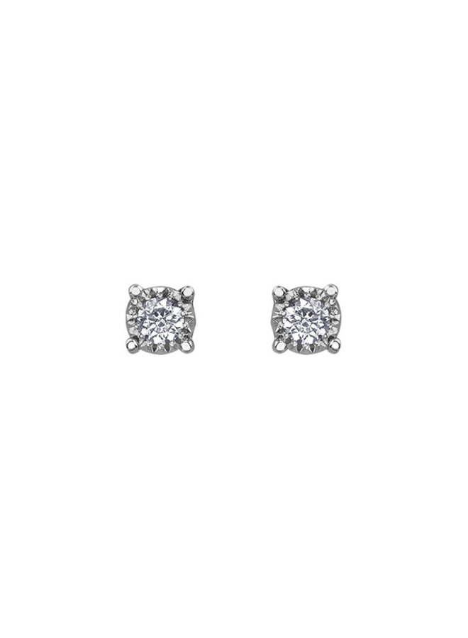 10k white diamond 2x0.10ct I GH illusion earring