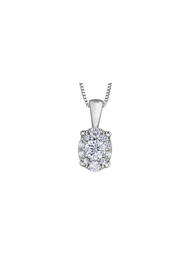 10k white diamond pendant 1x0.14 & 10=0.09ct chain included