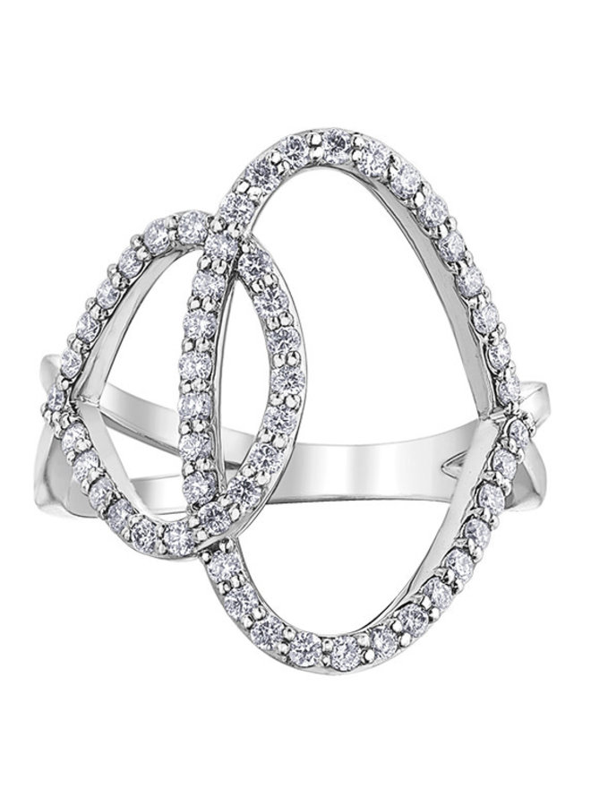 Bague 10k blanc  diamant 53=0.50ct  I1  J