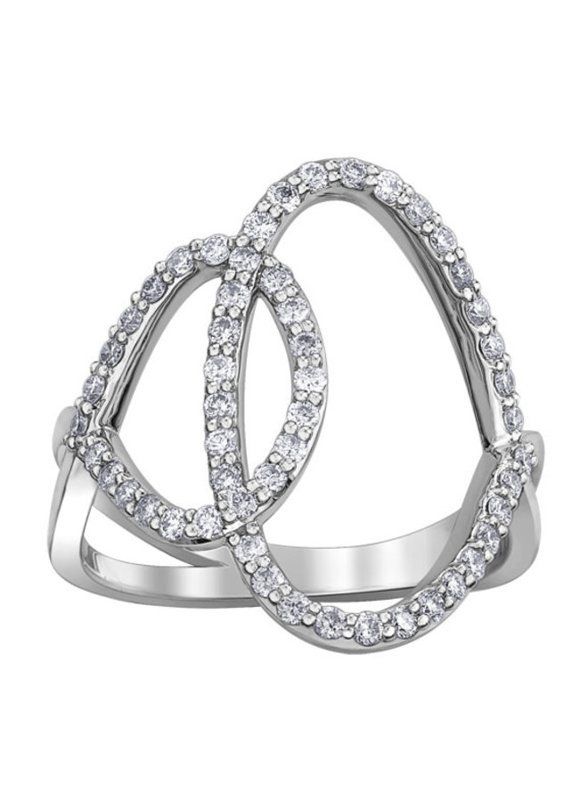 Bague 10k blanc  diamant 53=0.50ct  I1  J