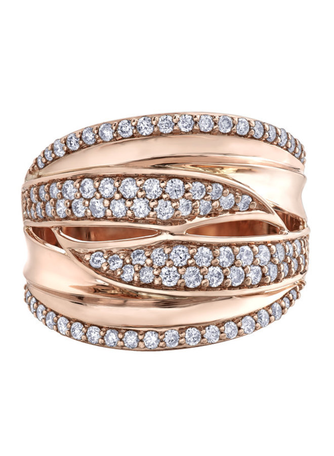 10k rose gold 96 diamond ring = 1.00ct I1 J