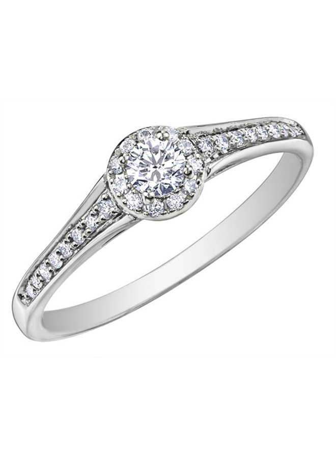 10k Canadian diamond solitaire ring 27=0.25ct I GH