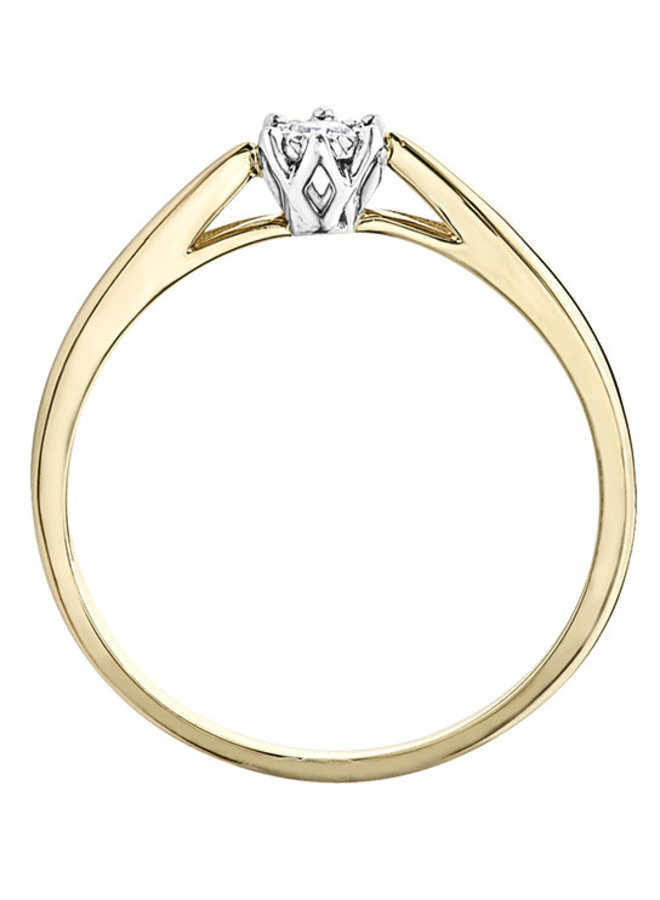 10k Yellow Solitaire Diamond Illusion Ring 1x0.05ct I GH