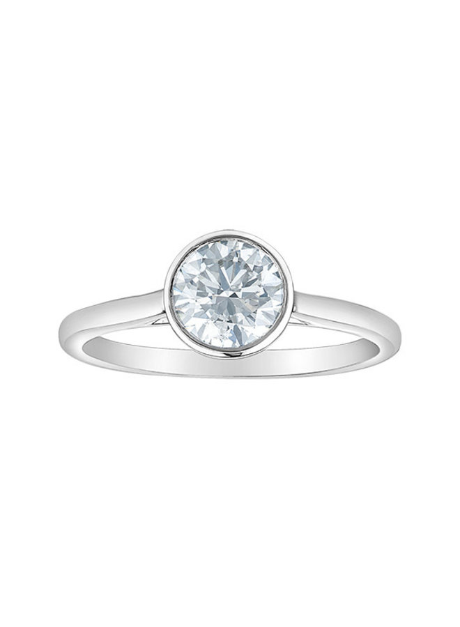 14k White Lab Diamond Solitaire Ring 1 x 1.07ct SI1 D