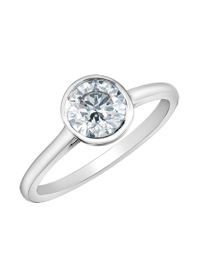 14k White Lab Diamond Solitaire Ring 1 x 1.07ct SI1 D