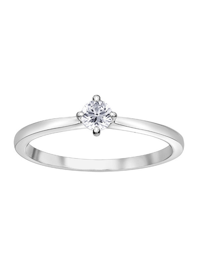 10k White Canadian Diamond Solitaire Ring1x0.19ct I GH
