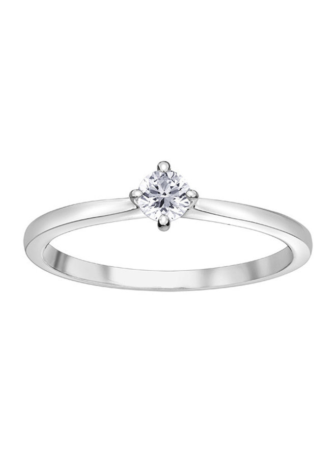 Bague solitaire 10k blanc diamant canadian1x0.18ct I GH