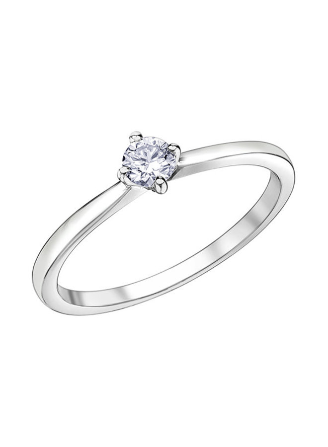 10k White Canadian Diamond Solitaire Ring1x0.19ct I GH