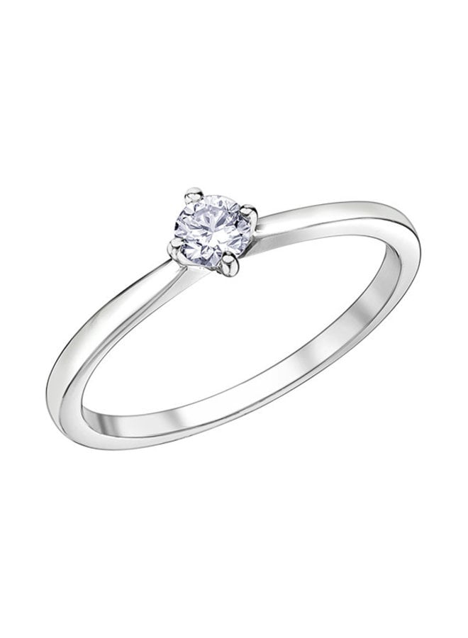 Bague solitaire 10k blanc diamant canadian1x0.19ct I GH