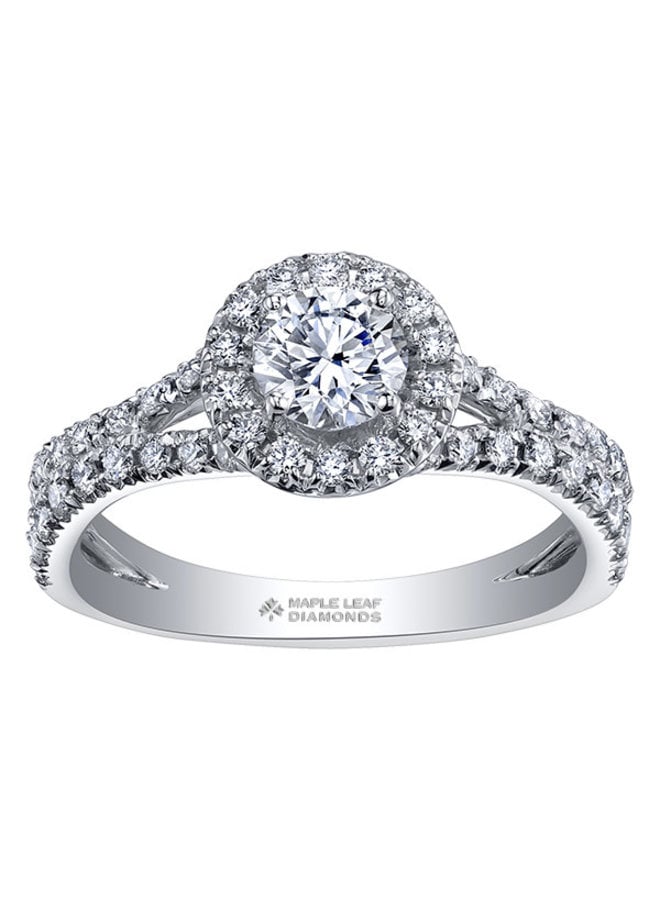 18k white ring 50 diamonds = 0.50ct I1 GH & 1 ruby ​​5.2mm & 2 rubies 1.5mm