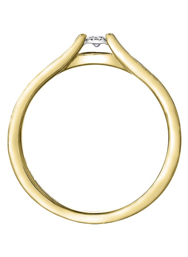 Bague 10k solitaire diamant 11=0.10ct I GH illusion