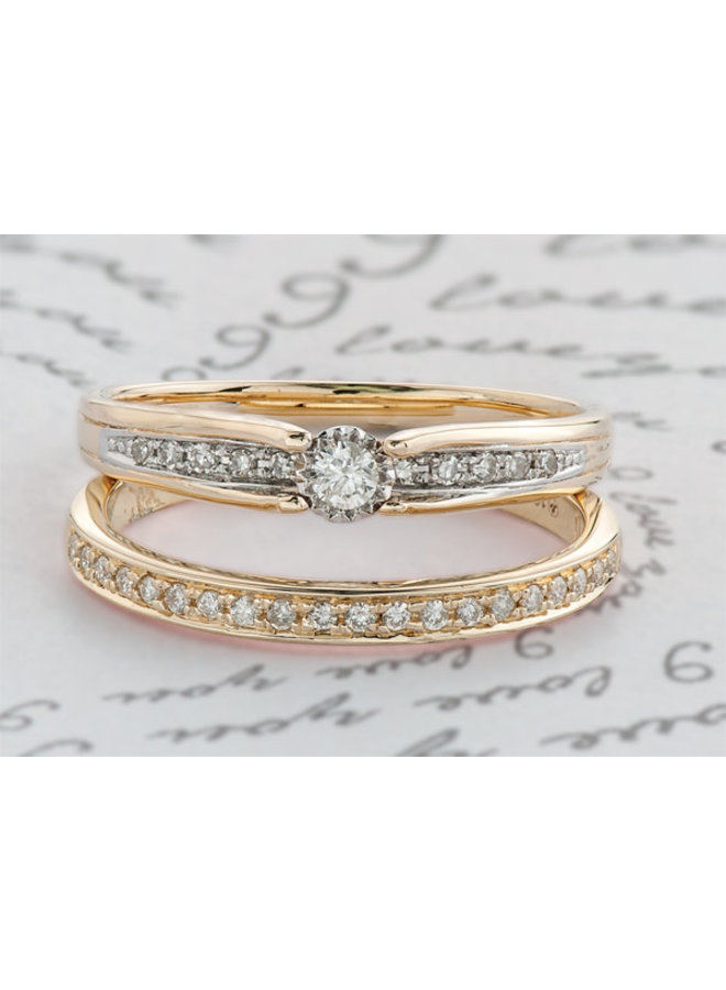 Bague 10k solitaire diamant 11=0.10ct I GH illusion