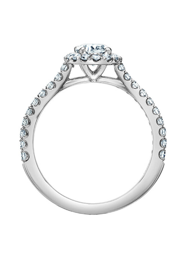 14k white lab-grown diamond ring 1 oval x 0.70ct SI1 E & 36 x 0.36ct SI2 H