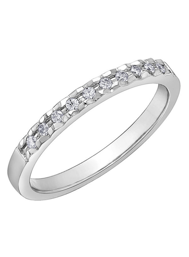 Semi eternity 10k white 10 diamonds = 0.10ct I1 J