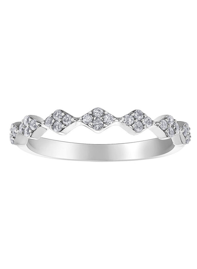 Semi-eternity 10k white 28 diamonds = 0.21ct I1 J