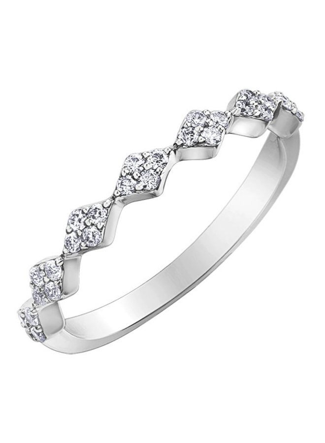 Semi-eternity 10k white 28 diamonds = 0.21ct I1 J