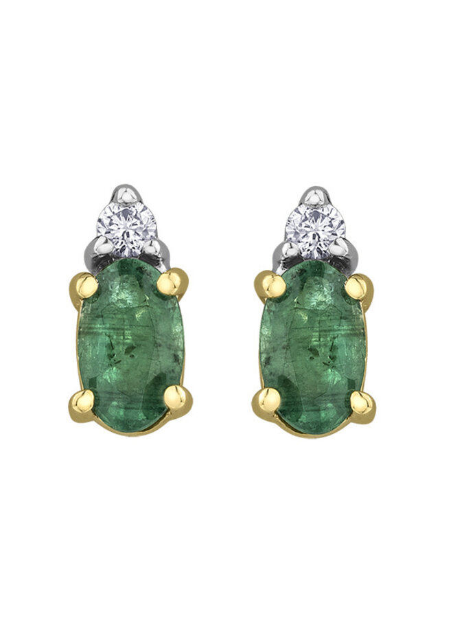 10k emerald earring 2x0.02ct I GH