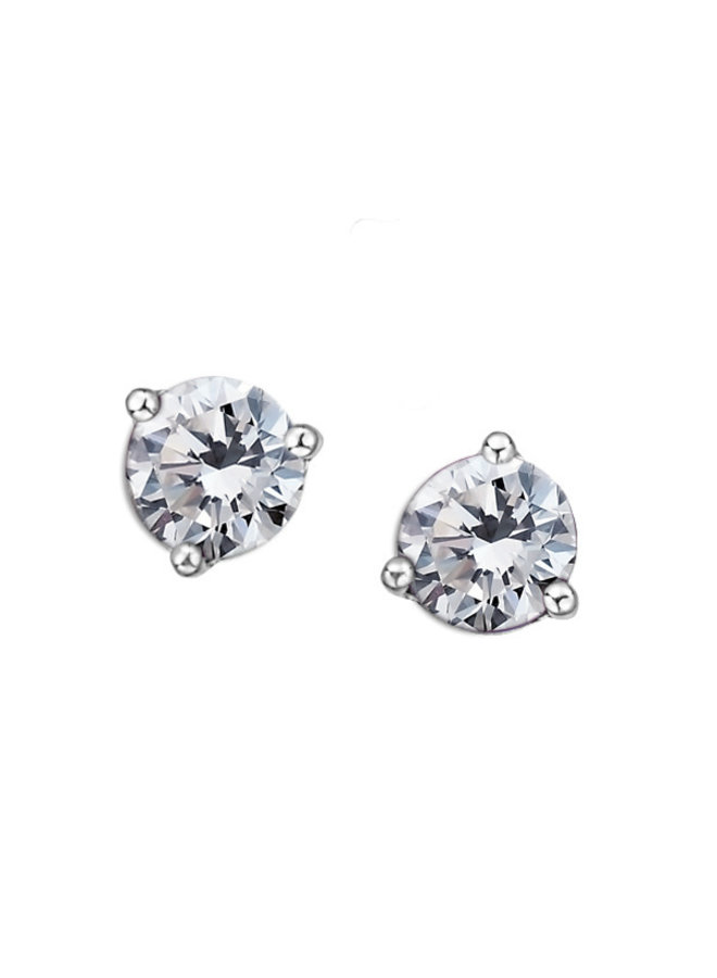 10k white 3 prong white topaz earring 5mm