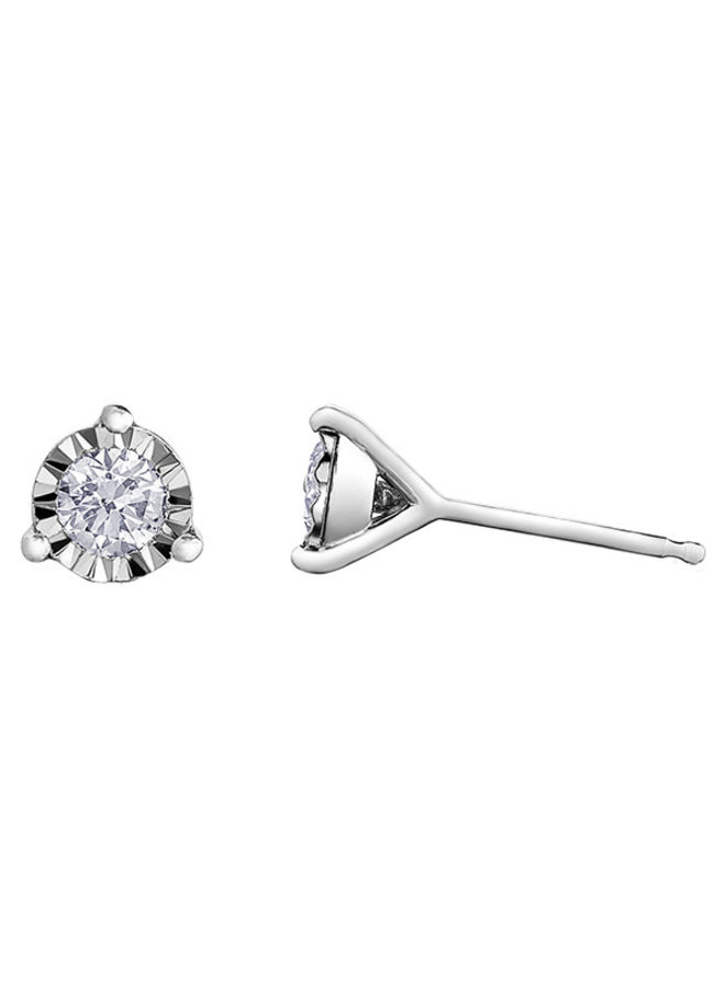 10k white diamond 2x0.20ct I GH illusion earring