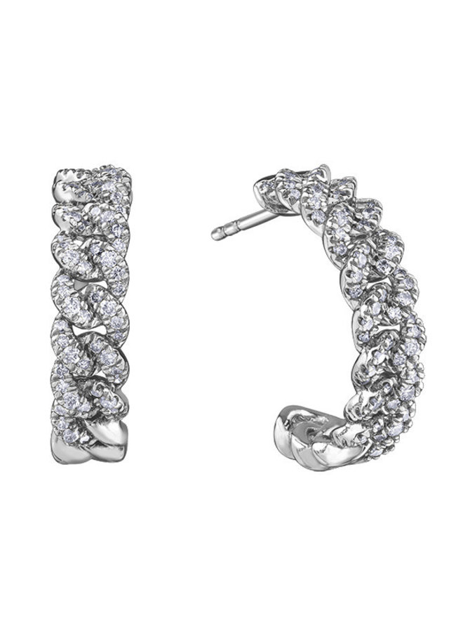 Earring 10k white 136 diamonds =0.65ct I GH