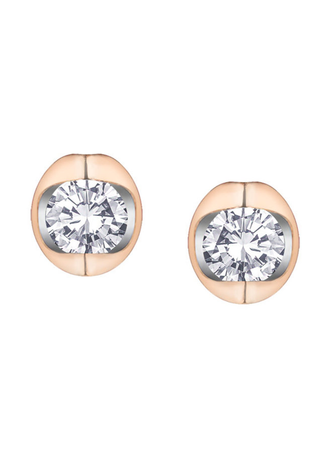 10k rose earring 2 diamonds = 0.06ct I1 J