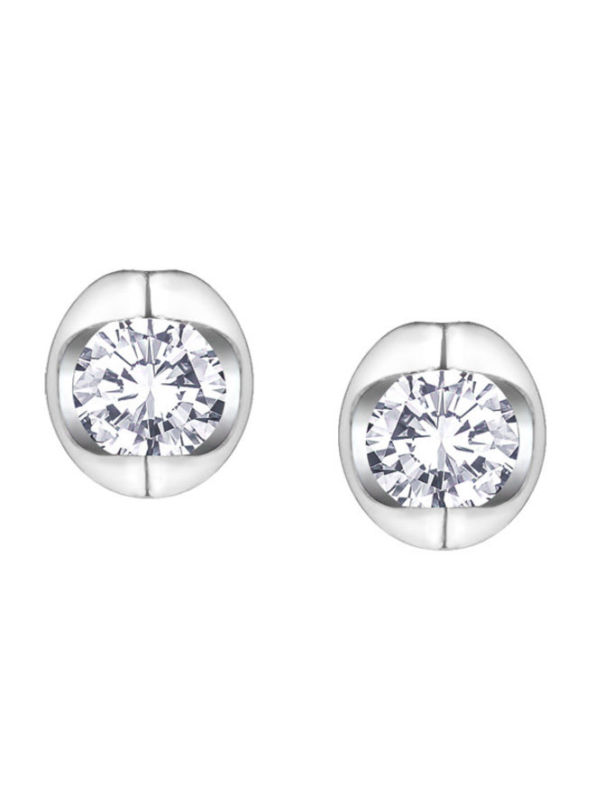 10k white 2 diamond earring = 0.06ct I1 J