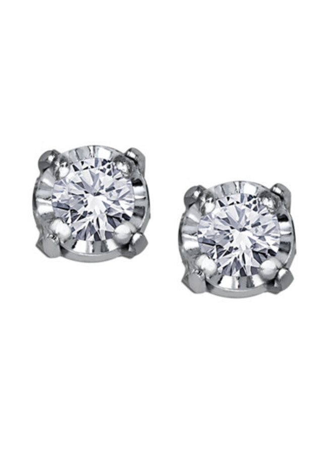 10k white gold earrings 2 diamonds = 0.04ct I1 J