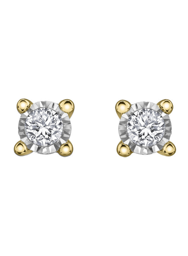 10k yellow gold earrings 2 diamonds = 0.04ct I1 J