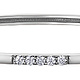 Bracelet rigide 14k blanc 15 diamants de laboratoire = 0.60ct  SI2 G