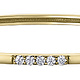 Bracelet rigide 14k jaune 15 diamants de laboratoire = 0.60ct SI2 G
