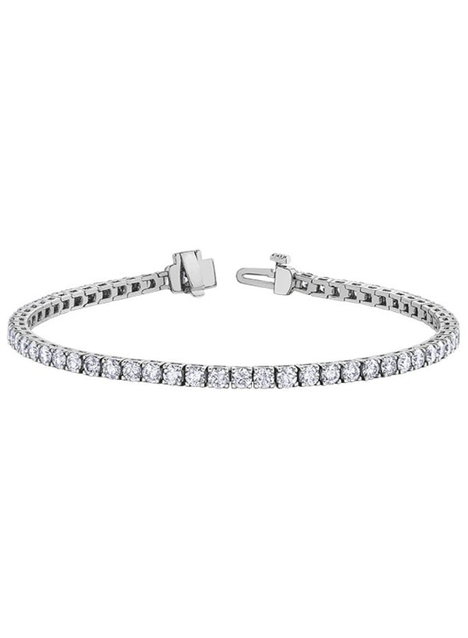 Bracelet tennis 14k blanc 61 diamants de laboratoire totalisant 5.00ct SI2 H+