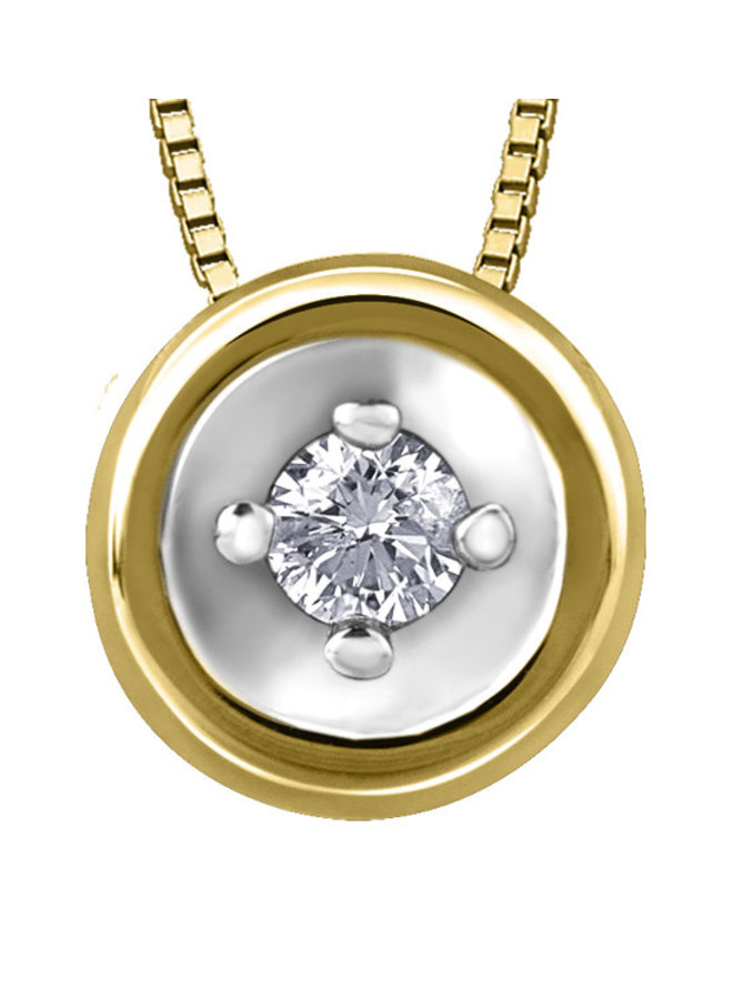 10k yellow pendant 1 diamond = 0.035ct I1 J chain included